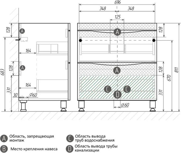Изображение товара Тумба под умывальник Grossman Виста-75 / 107565