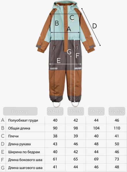 Изображение товара Комбинезон верхний детский Amarobaby Active / AB-OD25-6202ACT/19-116 (р.116-122, голубой)
