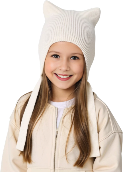 Изображение товара Шапка детская Amarobaby Meow / AB-OD25-MW16/33-54 (р.54-56, молочный)