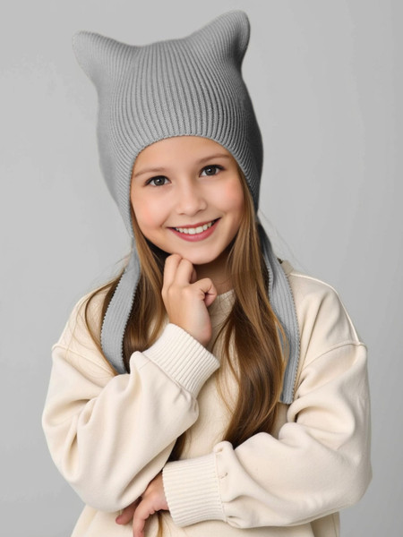 Изображение товара Шапка детская Amarobaby Meow / AB-OD25-MW16/11-52 (р.52-54, серый)