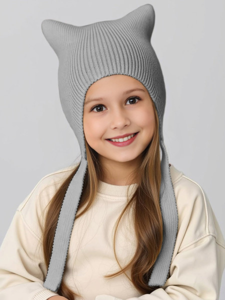 Изображение товара Шапка детская Amarobaby Meow / AB-OD25-MW16/11-54 (р.54-56, серый)
