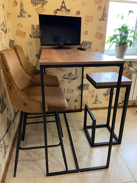 Изображение товара Табурет барный Millwood Ярдс-6 Ярдс Л (дуб табачный Craft/металл черный)