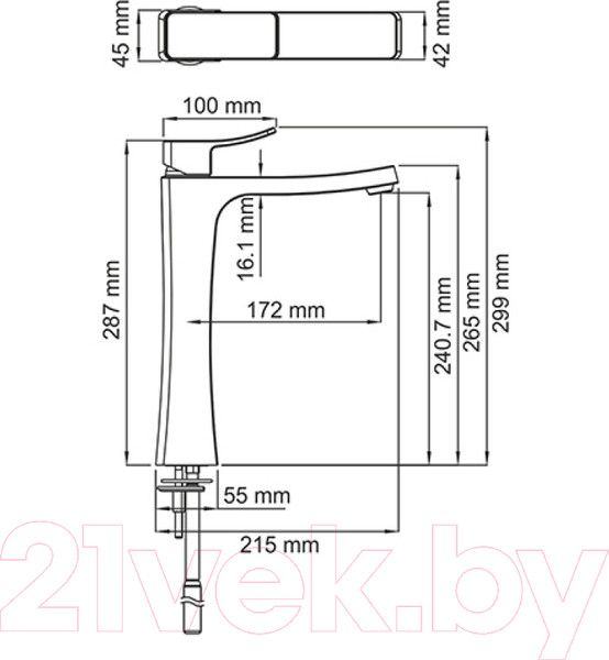Изображение товара Смеситель Wasserkraft Aller 1063H