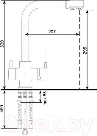 Изображение товара Смеситель Ulgran U-016 (342 графитовый)