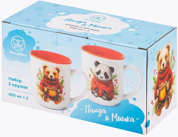 Изображение товара Набор кружек Elan Gallery Панда и Мишка / 880260