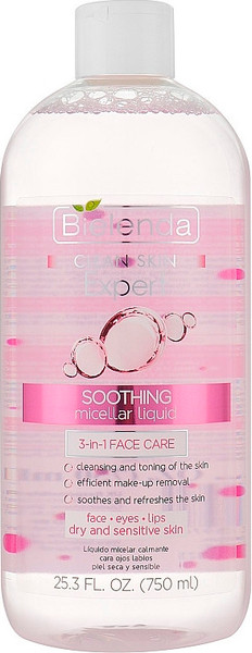 Изображение товара Мицеллярная вода Bielenda Clean Skin Expert Успокаивающая 3в1 (750мл)