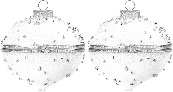 Изображение товара Набор шаров новогодних Elan Gallery 980077 (белый матовый/серебристый)