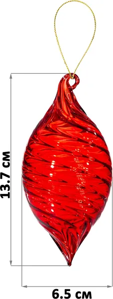 Изображение товара Набор елочных игрушек Elan Gallery Капля / 980084 (красный)