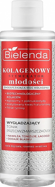 Изображение товара Тоник для лица Bielenda Collagen Youth Stimulator Смягчающий против морщин (200мл)