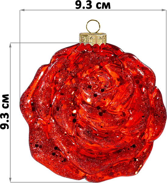 Изображение товара Набор шаров новогодних Elan Gallery Цветок / 980086 (красный)