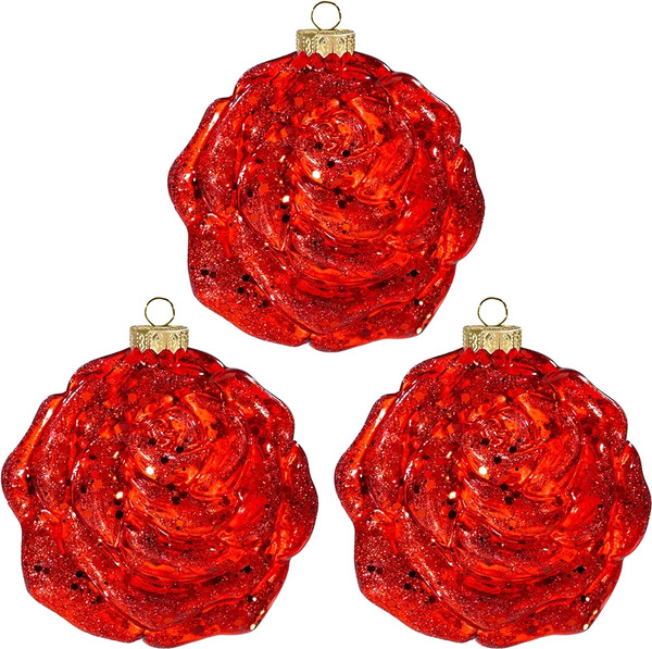 Изображение товара Набор шаров новогодних Elan Gallery Цветок / 980086 (красный)