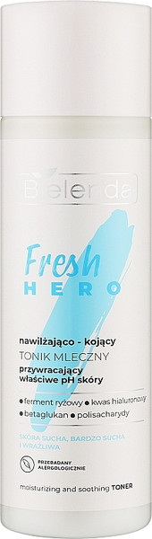 Изображение товара Тоник для лица Bielenda Fresh Hero молочный увлажняющий и успокаивающий (200мл)
