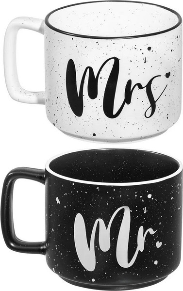 Изображение товара Набор кружек Elan Gallery Mr&Mrs / 880230 (белый/черный)