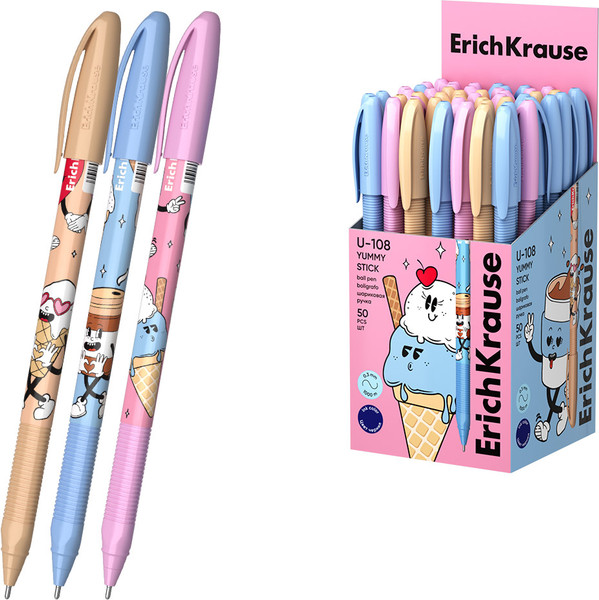 Изображение товара Ручка шариковая Erich Krause U-108 Stick Yummy 1.0 Ultra Glide Technology / 63106 (синий)