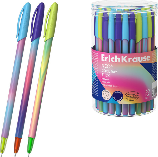 Изображение товара Ручка шариковая Erich Krause Neo Stick Cool Ray Super Glide Technology / 61012 (синий)