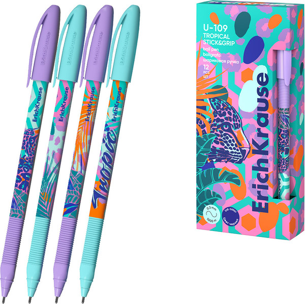 Изображение товара Ручка шариковая Erich Krause U-109 Stick&Grip Tropical 1.0 Ultra Glide Technology / 61103 (синий)