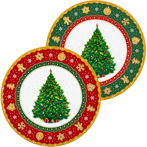 Изображение товара Набор тарелок Elan Gallery New Bone Chin Новогодняя елка / 420798