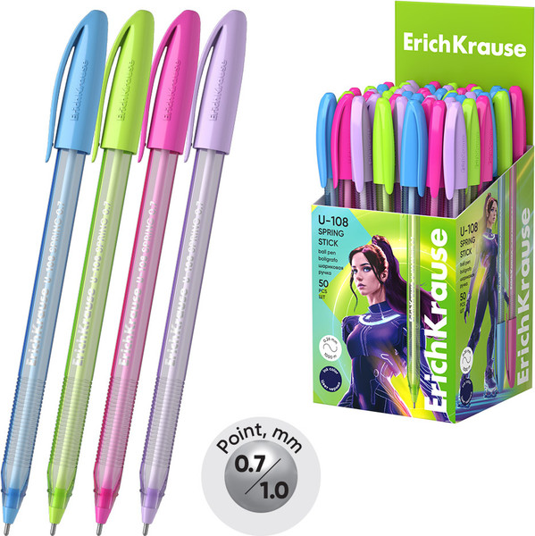 Изображение товара Ручка шариковая Erich Krause U-108 Stick Spring 0.7 Ultra Glide Technology / 58108 (синий)