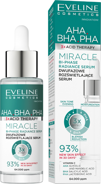Изображение товара Сыворотка для лица Eveline Cosmetics AHA BHA PHA 3x Acid Therapy Двухфазная (30мл)
