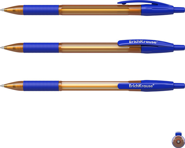 Изображение товара Ручка шариковая Erich Krause R-301 Matic&Grip Amber 0.7 / 58090 (синий)