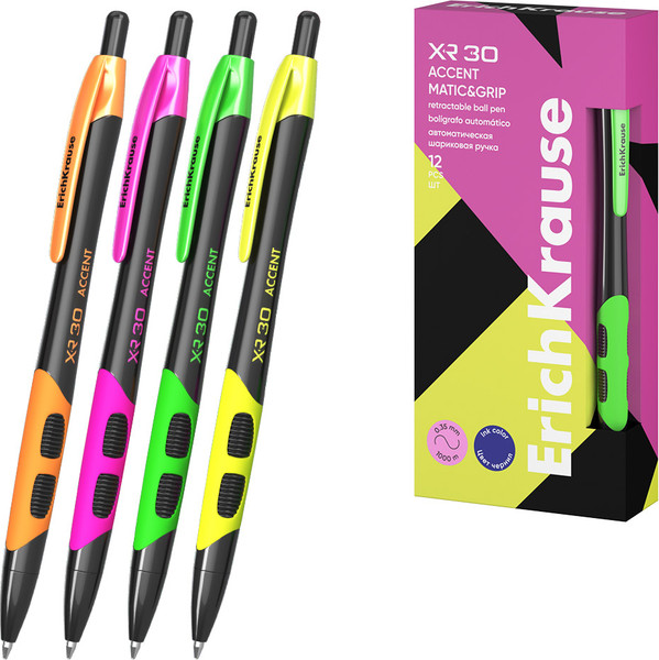 Изображение товара Ручка шариковая Erich Krause XR-30 Matic&Grip Accent 0.7 / 61083 (синий)