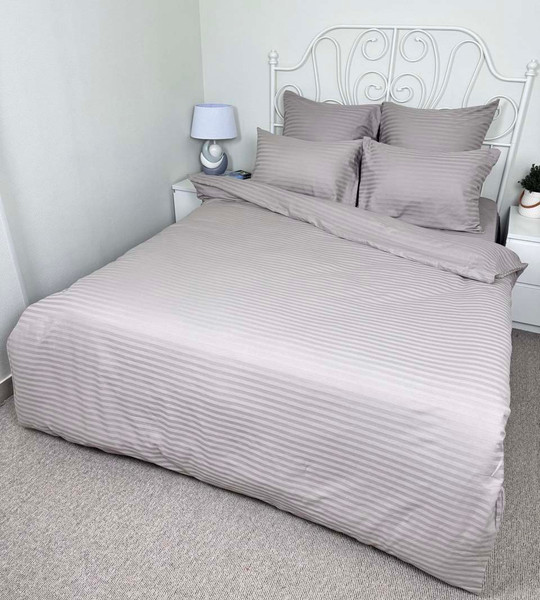 Изображение товара Комплект постельного белья Реноме 1.5сп Графитовая коллекция Витаж Ss-001 (страйп-сатин)