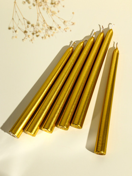 Изображение товара Набор свечей Богатство аромата Античные 2383830 (6шт, золотой металлик)