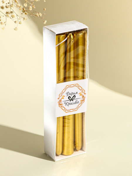 Изображение товара Набор свечей Богатство аромата Античные 2383830 (6шт, золотой металлик)