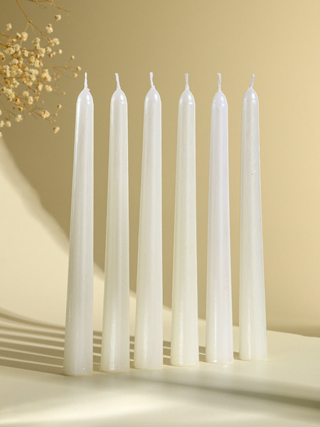 Изображение товара Набор свечей Дарим Красиво Античные / 2383833 (6шт, перламутровый металлик)