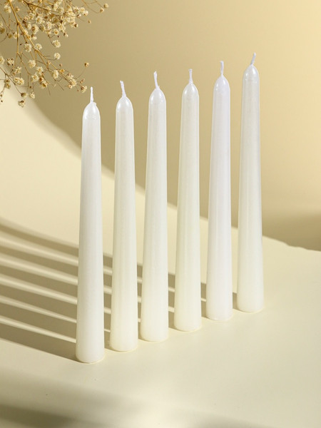 Изображение товара Набор свечей Дарим Красиво Античные / 2383833 (6шт, перламутровый металлик)