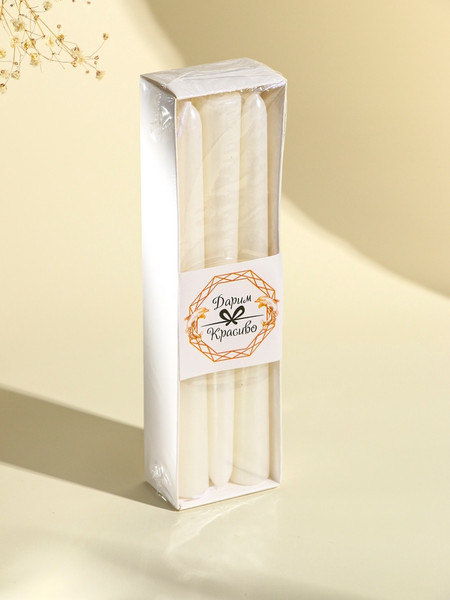 Изображение товара Набор свечей Дарим Красиво Античные / 2383833 (6шт, перламутровый металлик)