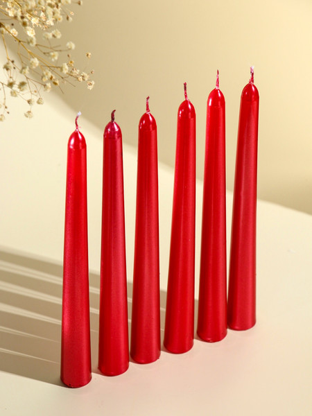 Изображение товара Набор свечей Богатство аромата Античные 2383832 (6шт, рубиновый металлик)