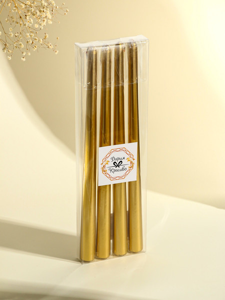 Изображение товара Набор свечей Богатство аромата Античные 9814704 (4шт, золотой металлик)