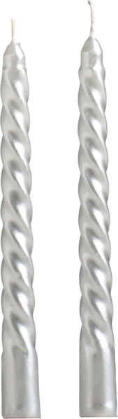 Изображение товара Набор свечей Дарим Красиво Витых / 3609889 (2шт, серебряный металлик)