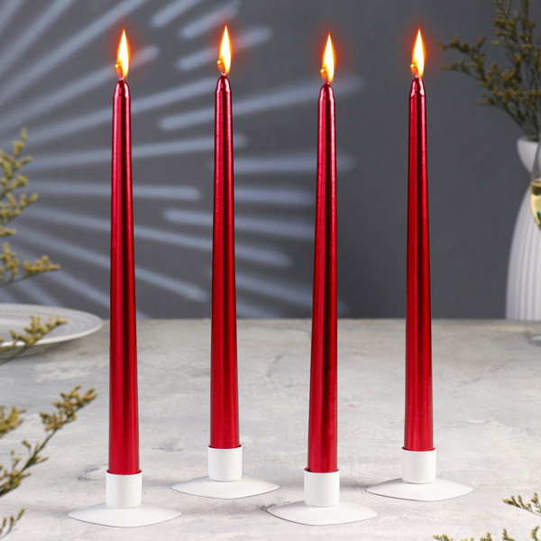 Изображение товара Набор свечей Богатство аромата Античные 9814706 (4шт, рубиновый металлик)