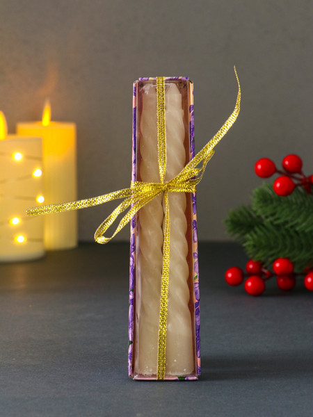 Изображение товара Набор свечей Дарим Красиво Витых / 7704603 (2шт, белый)