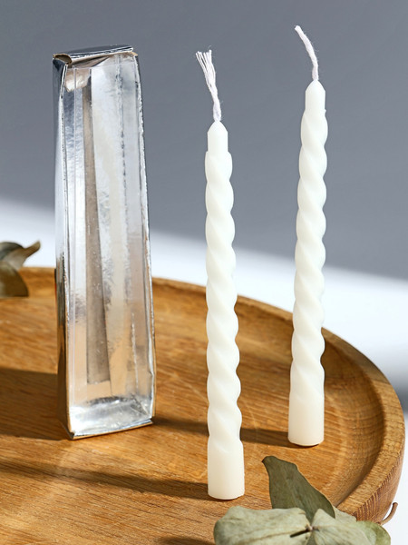 Изображение товара Набор свечей Дарим Красиво Витых / 7704603 (2шт, белый)