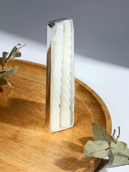 Изображение товара Набор свечей Дарим Красиво Витых / 7704603 (2шт, белый)