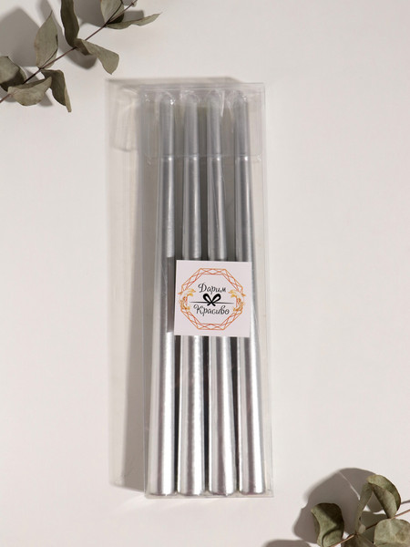 Изображение товара Набор свечей Богатство аромата Античные 9814707 (4шт, серебряный металлик)