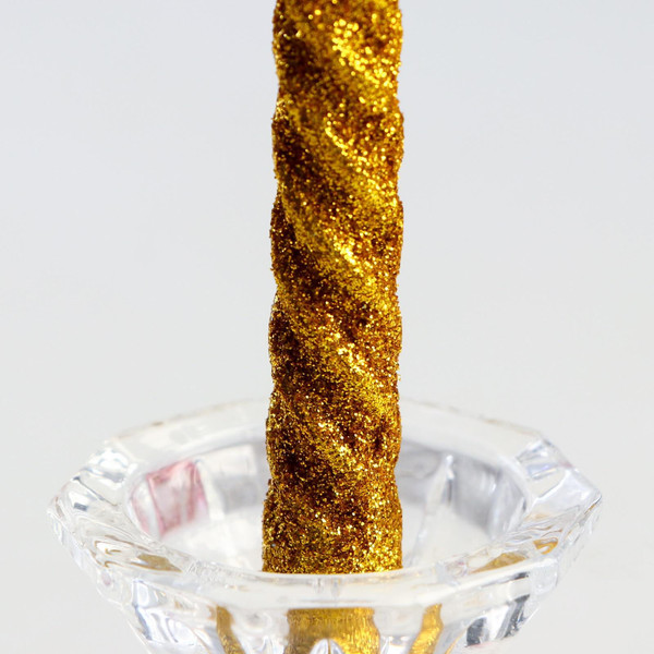 Изображение товара Набор свечей Дарим Красиво Витые / 831924 (2шт, блестка/золото)