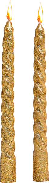 Изображение товара Набор свечей Дарим Красиво Витые / 831924 (2шт, блестка/золото)