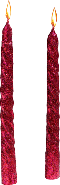 Изображение товара Набор свечей Дарим Красиво Витые / 831927 (2шт, блестка/красный)