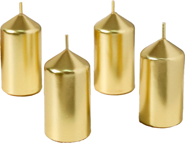 Изображение товара Набор свечей Дарим Красиво Столбик / 2383822 (4шт, золото)