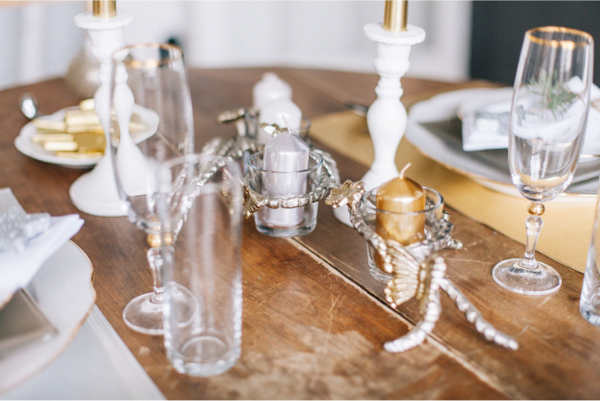 Изображение товара Набор свечей Дарим Красиво Столбик / 2383822 (4шт, золото)