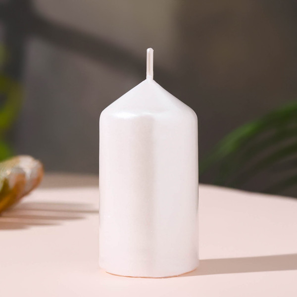 Изображение товара Набор свечей Дарим Красиво Столбик / 2383824 (4шт, перламутровый)