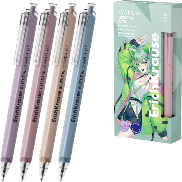 Изображение товара Ручка шариковая Erich Krause Essential Matic Manga 0.7 Super Glide Technology / 61097 (синий)