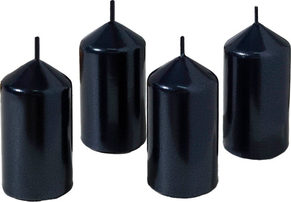 Изображение товара Набор свечей Дарим Красиво Столбик / 4428294 (4шт, черный металлик)
