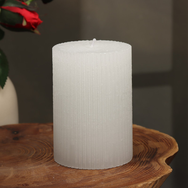 Изображение товара Свеча Дарим Красиво Рельеф / 9814723 (перламутровый металлик)