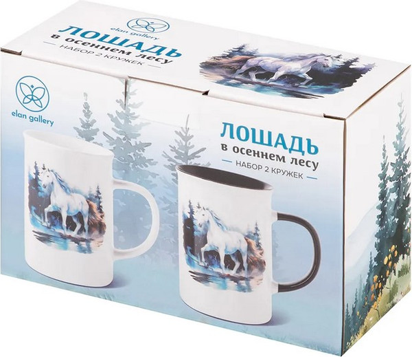 Изображение товара Набор кружек Elan Gallery Лошадь в осеннем лесу / 880233