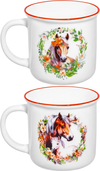 Изображение товара Набор кружек Elan Gallery Лошадь в цветах / 880234